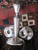 Drie zilveren tafelkandelaars, Antiek en Kunst, Antiek | Goud en Zilver, Ophalen, Zilver