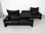 Set of 2 Cassina Maralunga 2,5 seater - black leather, 150 tot 200 cm, Tweepersoons, Ophalen of Verzenden, Zo goed als nieuw