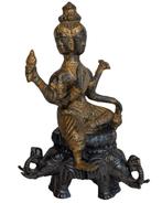 Bronzen beeld van een driekoppige Indiase godheid, Ophalen of Verzenden, Gebruikt