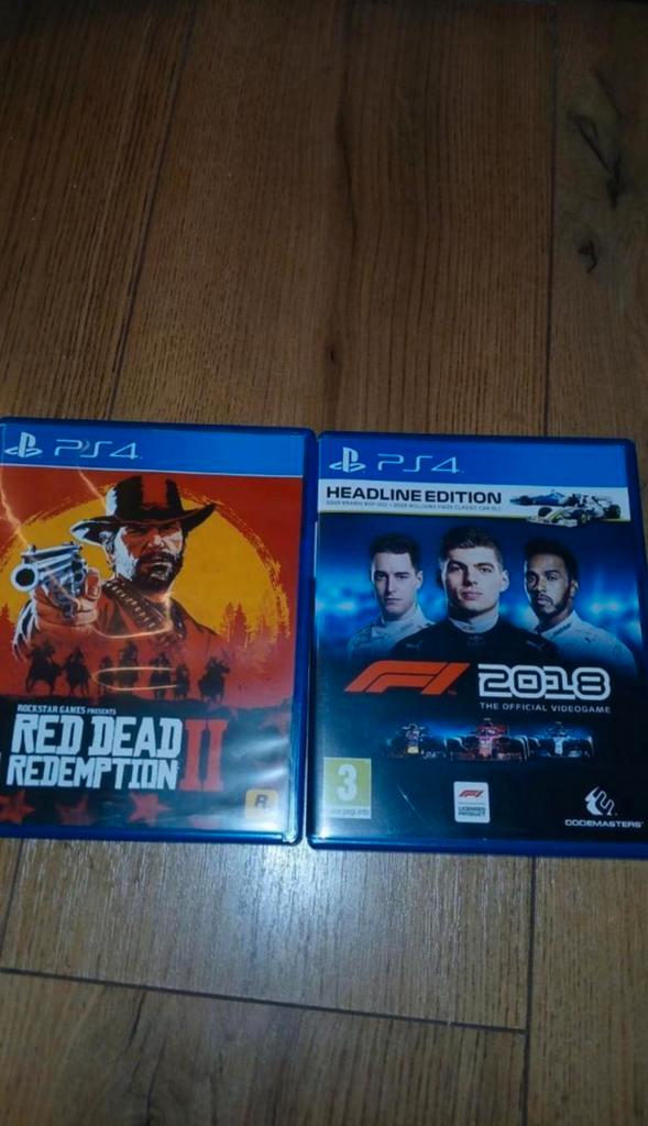 PS4 Games: Red Dead Redemption 2 & F1 2018, Spelcomputers en Games, Games | Sony PlayStation 4, Gebruikt, Avontuur en Actie, 1 speler