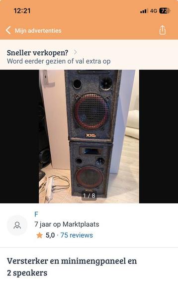 GRATIS 2 speakers, versterker, minimengpaneel beschikbaar voor biedingen