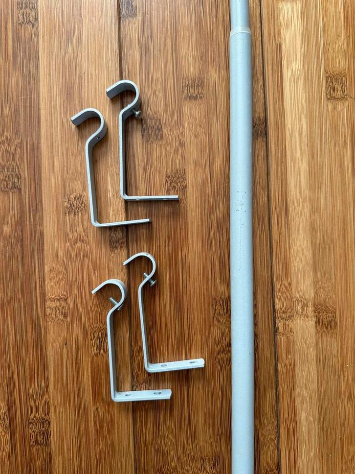 Gordijnroede 200-400 cm met ophangbeugels, Huis en Inrichting, Stoffering | Gordijnen en Lamellen, Gebruikt, Minder dan 100 cm