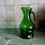 Vintage Knalgroene Glazen Kan, Ophalen of Verzenden, Overige kleuren, Glas, Minder dan 50 cm
