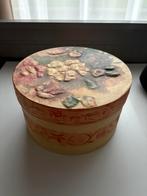 Ronde ‘hoedendoos’ vintage ronde box, Ophalen, Zo goed als nieuw