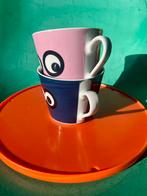 Oud IKEA  Walter Van Beirendonck kop mokken roze blauw ogen, Ophalen of Verzenden, Zo goed als nieuw, Overige stijlen, Kop(pen) en/of Schotel(s)