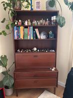 Mid-Century Vintage Houten Kast Retro, Ophalen, 50 tot 100 cm, Zo goed als nieuw, Met klep(pen)