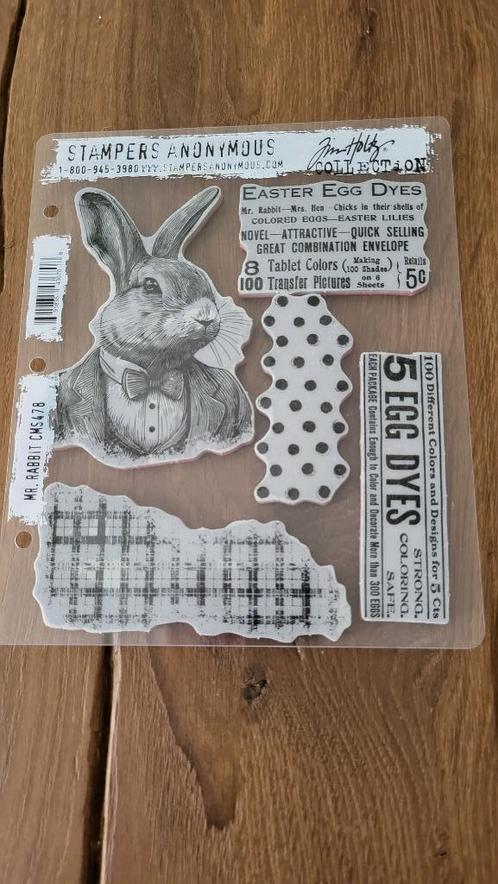 Stampers Anonymous/Tim Holtz Mr. Rabbit CMS478, Hobby en Vrije tijd, Stempelen, Zo goed als nieuw, Overige typen, Verzenden