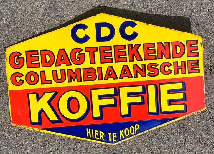 Emaille koffie uithangbord Koekelberg 1933, Antiek en Kunst, Curiosa en Brocante, Ophalen of Verzenden