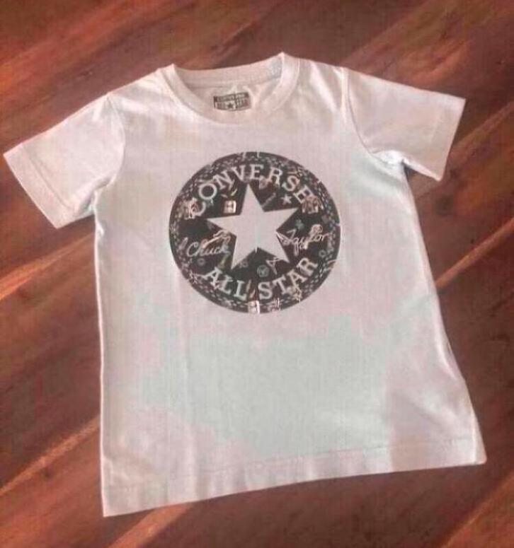 👕 CONVERSE ALL STAR Mt 110 116 shirt ROCK lichtblauw jongen, Kinderen en Baby's, Kinderkleding | Maat 110, Zo goed als nieuw