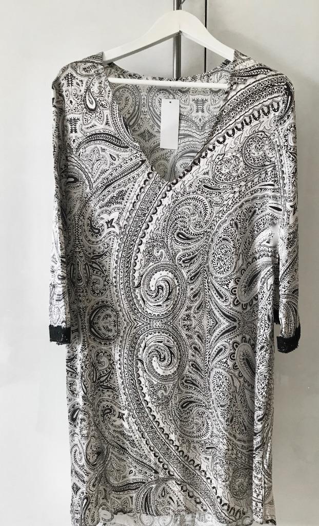Anjana  100% zijde  lange blouse tuniek zwart wit, Kleding | Dames, Blouses en Tunieken, Nieuw, Maat 38/40 (M), Wit, Ophalen of Verzenden