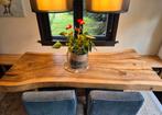 Teakhouten eettafel 6-8 persoons, organische vorm. L= 200cm, Ophalen, Teakhout, 200 cm of meer, 50 tot 100 cm