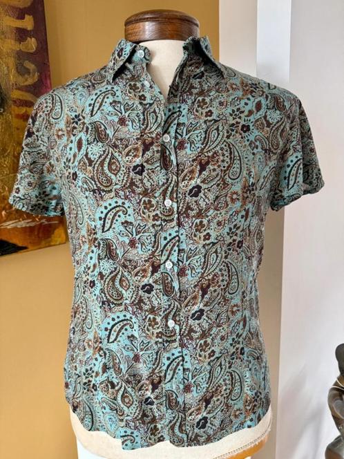 EMANUEL UNGARO groen overhemd korte mouwen medium BCBC, Kleding | Heren, Overhemden, Zo goed als nieuw, Halswijdte 39/40 (M), Groen