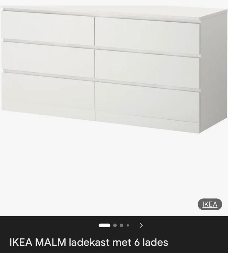 Ikea malm ladekast 6 laden, Huis en Inrichting, Kasten | Ladekasten, Zo goed als nieuw, Minder dan 100 cm, 150 tot 200 cm, 25 tot 50 cm