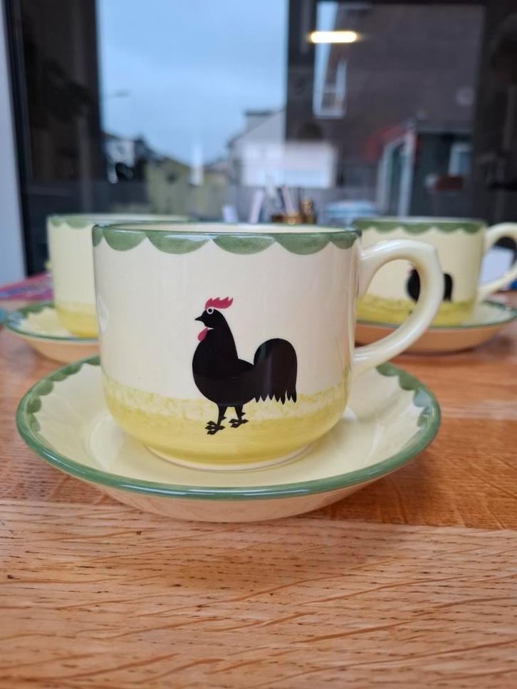 Zeller Kip en Haan soepkom+schotel - Zo Goed Als Nieuw, Huis en Inrichting, Keuken | Servies, Zo goed als nieuw, Kom(men), Overige stijlen