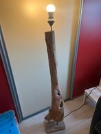 Unieke Houten Vloerlamp, Huis en Inrichting, Lampen | Vloerlampen, Ophalen, Zo goed als nieuw, Hout, 100 tot 150 cm