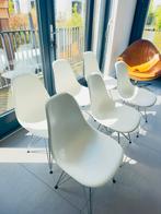 6 witte Vitra Eames DSR eetkamer stoelen origineel, Huis en Inrichting, Stoelen, Vijf, Zes of meer stoelen, Metaal, Gebruikt, Wit