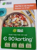 HELLO FRESH 90 euro korting, Tickets en Kaartjes, Kortingen en Cadeaubonnen, Drie personen of meer, Kortingsbon, Overige typen