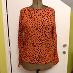 ANNA blouse in oranjerood met dierprint Mt 38–40 IZGS!, Maat 38/40 (M), Zo goed als nieuw, Rood, Anna