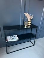 sidetable metaal en hout, Huis en Inrichting, Tafels | Sidetables, Ophalen, Gebruikt, 50 tot 100 cm, Metaal