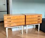 Vintage beuken nachtkastjes - jaren 60 hoogglans, Ophalen, Gebruikt, -, -