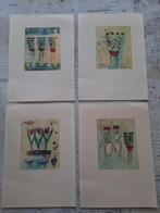 Set van 4  mooie etsen., Ophalen of Verzenden