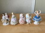 5 porseleinen beeldjes in 1 koop, Ophalen of Verzenden, Gebruikt
