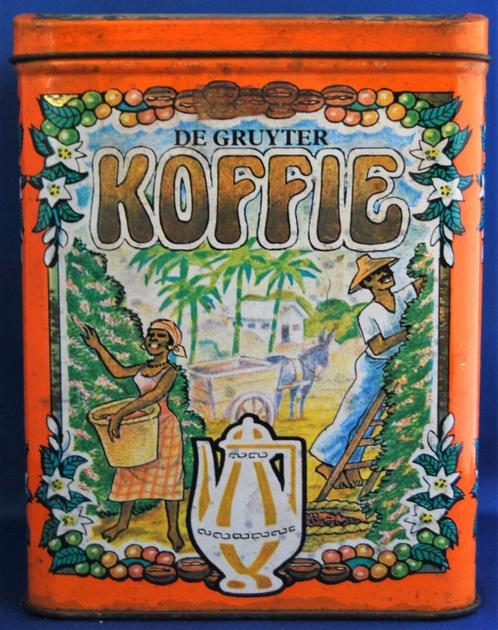 DE GRUYTER OUD KOFFIE BLIK, Verzamelen, Blikken, Gebruikt, Koffie, Overige merken, Ophalen of Verzenden