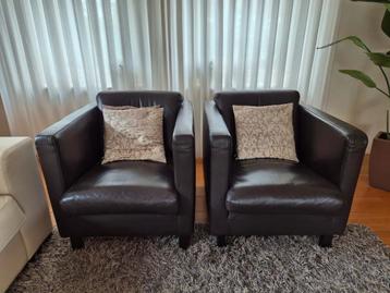 Twee leren fauteuils. Zgan beschikbaar voor biedingen