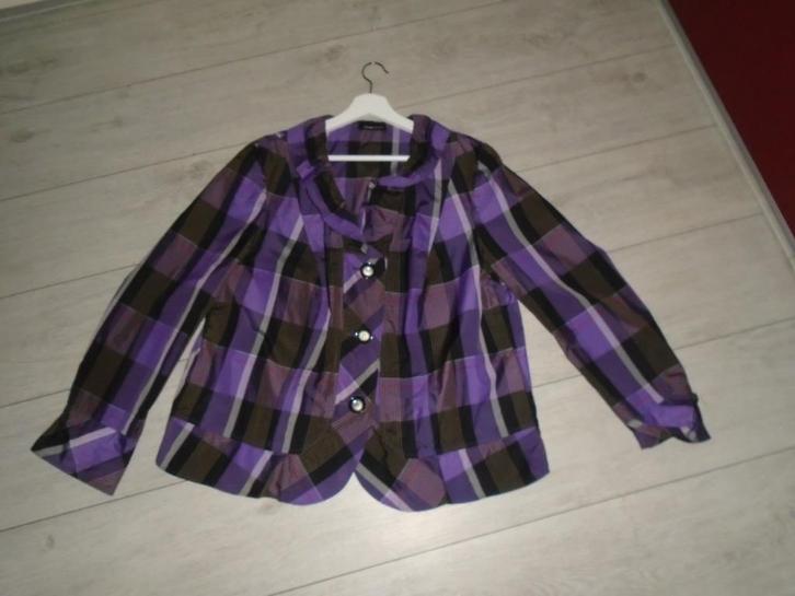 Frank Walder Leuke Tuniek Blouse Jasje maat 50 ZGAN, Kleding | Dames, Grote Maten, Gedragen, Blouse of Tuniek, Paars, Verzenden