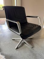 4 stuks Channel fauteuils geborsteld RVS topkwaliteit Leer, Ophalen