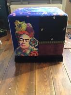 Poef/ frida kahlo, Ophalen of Verzenden, Zo goed als nieuw, Rond, Minder dan 50 cm