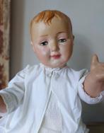 Bijzondere antieke franse pop, vrolijke papier-mache jongen, Ophalen, Gebruikt, Pop