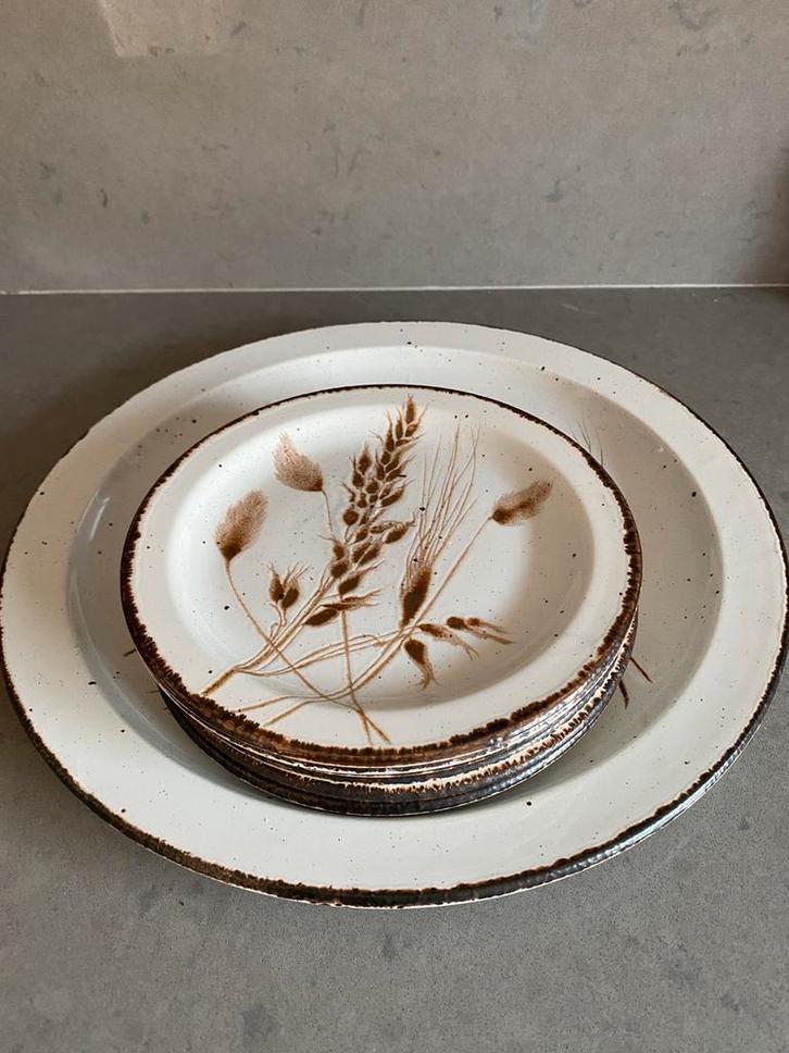 Gebaksset van Wedgwood Stonehenge Midwinter Wild Oats, Huis en Inrichting, Keuken | Servies, Zo goed als nieuw, Bord(en), Wedgwood