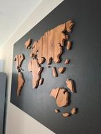 Mooie wanddecoratie wereldkaart handgemaakt!, Ophalen of Verzenden, Zo goed als nieuw
