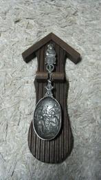 Tinnen lepel op houten rekje, Ophalen of Verzenden