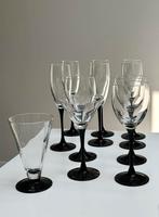 Luninarc glazen zwarte voet - wijn - champagne - cocktail, Ophalen of Verzenden, Zo goed als nieuw, Overige typen