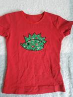 Handmade T-shirt met egeltje maat 146, Gebruikt, Meisje, Handgemaakt, Ophalen of Verzenden
