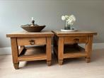 2 salon/bijzettafels eiken, Ophalen, 50 tot 100 cm, 50 tot 75 cm, Eikenhout