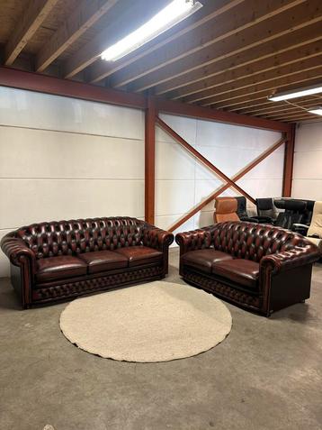 Oxblood rood chesterfield bankstel bank 3+2 zits springvale beschikbaar voor biedingen