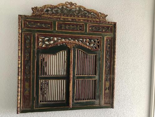 Indonesische spiegel, Huis en Inrichting, Woonaccessoires | Spiegels, 100 tot 125 cm, 100 tot 150 cm, Overige vormen, Ophalen