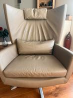 Lederen Design on stock fauteuil in leverkleur., Huis en Inrichting, Fauteuils, Ophalen, Design, Zo goed als nieuw, 75 tot 100 cm
