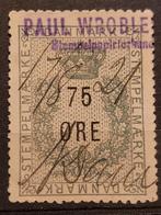 Denemarken fiscale zegel Stempelmærke 75 ore, Postzegels en Munten, Ophalen of Verzenden, Denemarken, Gestempeld