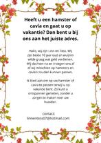 Hamster/cavia opvang, Ophalen, Nieuw, Verzorging