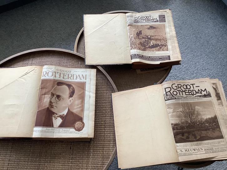 Jaargangen krant Groot Rotterdam 1926, 1927 en 1928, Antiek en Kunst, Antiek | Boeken en Bijbels, Ophalen