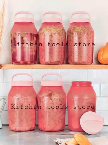 Tupperware Universal jar 3L bewaar pot roze blauwe voorraad beschikbaar voor biedingen