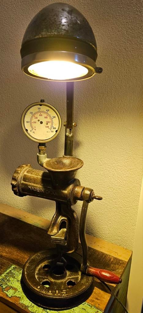 Vintage Tafellamp van Gehaktmolen, Ophalen of Verzenden