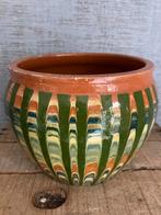 Vintage geglazuurde bloempot, M17, in goede staat, Tuin en Terras, Bloempotten, Rond, Binnen, Ophalen of Verzenden, Zo goed als nieuw