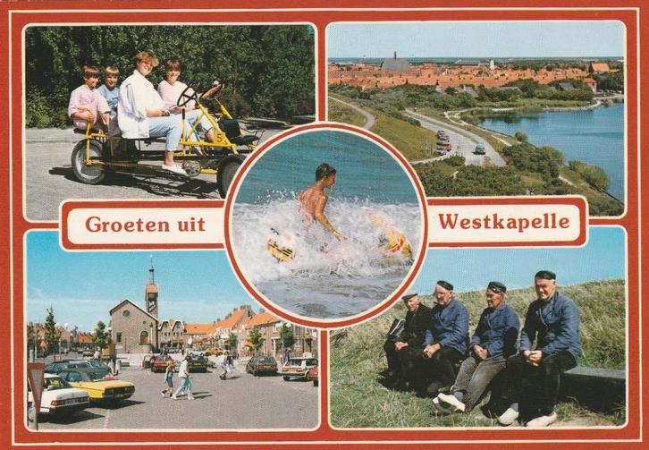 WESTKAPELLE Trapfiets Centrum Kreek Klederdracht Groeten, Verzamelen, Ansichtkaarten | Nederland, Ongelopen, Zeeland, 1960 tot 1980