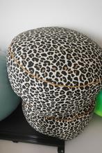 2x Sissy-Boy Leopard Print Poefs – Great Deal! Barely Used, Huis en Inrichting, Ophalen, Minder dan 50 cm, Leopard Pattern, Rond