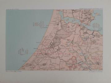 B044 / Plattegrond kerkelijke indeling West Nederland. litho beschikbaar voor biedingen
